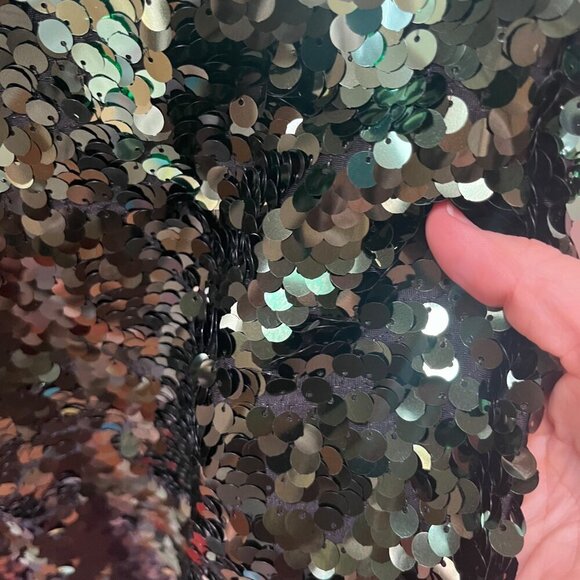 NEW Zara Women's Wide Leg Green Ombre Sequin Pants- Size‎ S - Picture 3 of 8